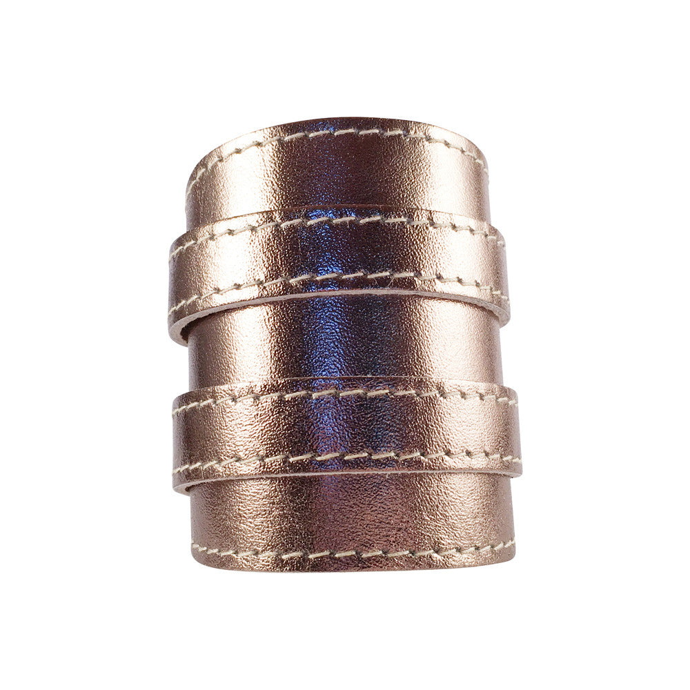 Platinum Metallic Leather Outcrop Cuff