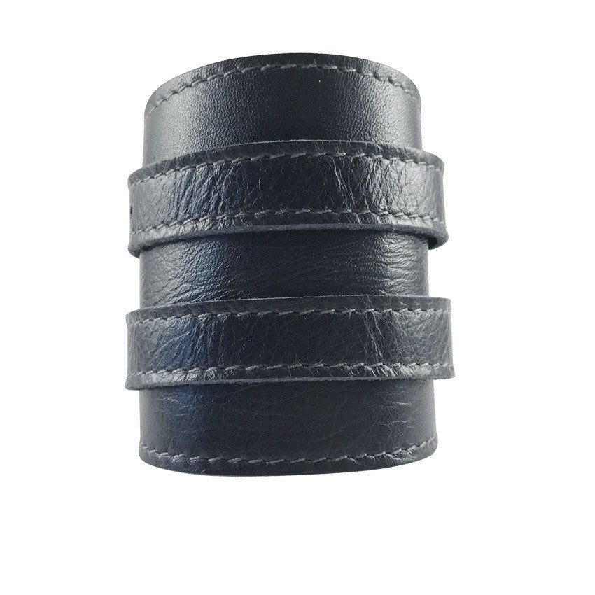 Navy Ink leather Outcrop Cuff