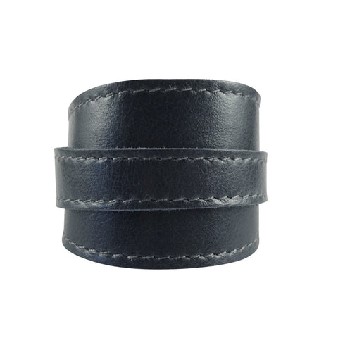 Navy Ink Leather Crop Cuff