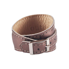 Platinum Metallic Leather Crop Cuff