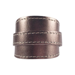 Platinum Metallic Leather Crop Cuff