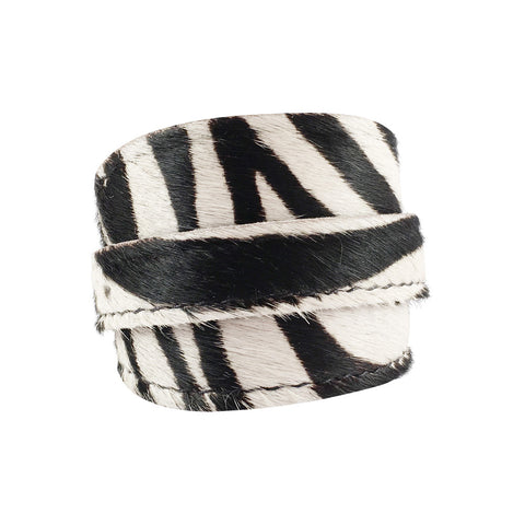 Zebra Print Cowhide Crop Cuff