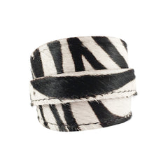 Zebra Print Cowhide Crop Cuff