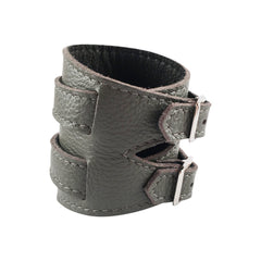 Storm Grey Leather Outcrop Cuff