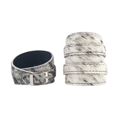 Salt & Pepper Cowhide Crop Cuff