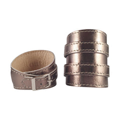 Platinum Metallic Leather Crop Cuff
