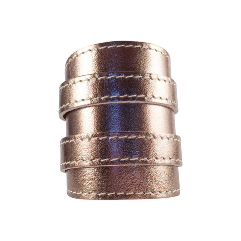 Platinum Metallic Leather Outcrop Cuff