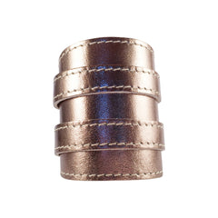 Platinum Metallic Leather Outcrop Cuff