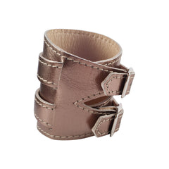 Platinum Metallic Leather Outcrop Cuff