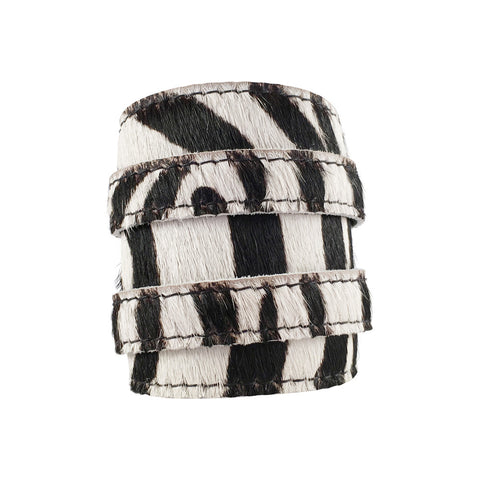 Zebra Print Cowhide Outcrop Cuff