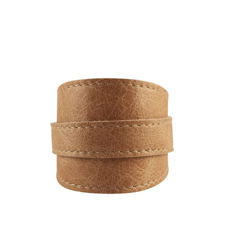 Vintage Light Tan Leather Crop Cuff