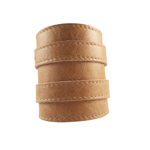 Vintage Light Tan Leather Outcrop Cuff