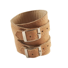 Vintage Light Tan Leather Outcrop Cuff