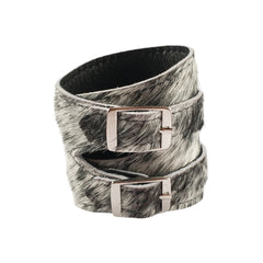 Salt & Pepper Cowhide Outcrop Cuff