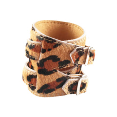 Leopard Print Cowhide Outrop Cuff