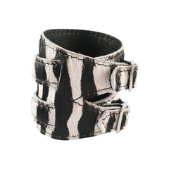 Zebra Print Cowhide Outcrop Cuff