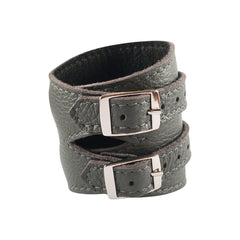 Storm Grey Leather Outcrop Cuff