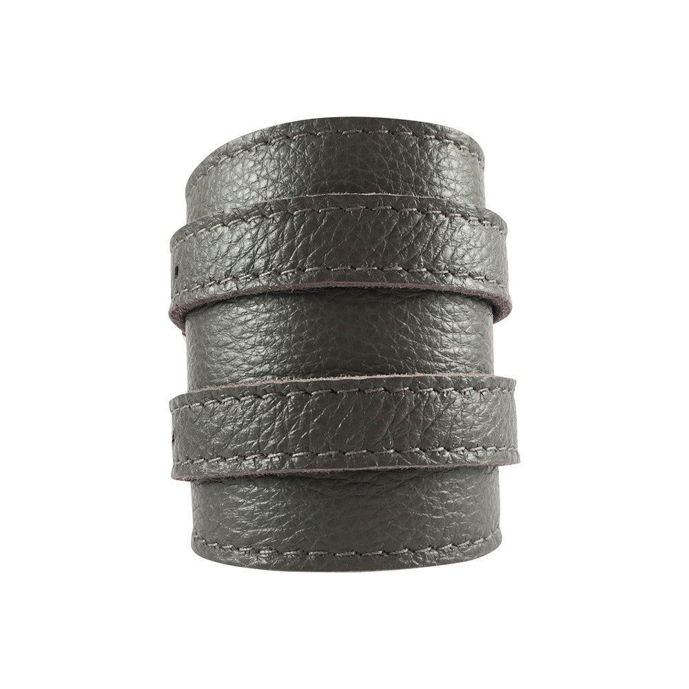 Storm Grey Leather Outcrop Cuff