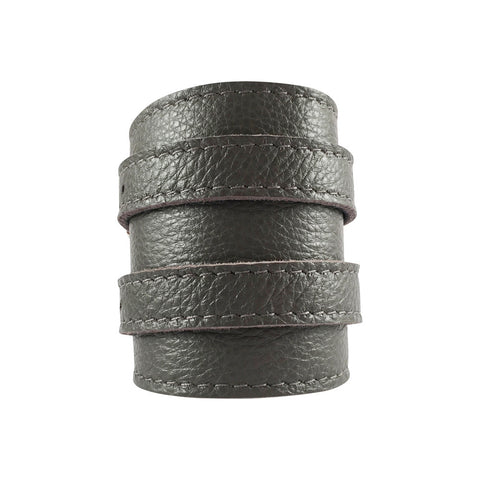 Storm Grey Leather Outcrop Cuff
