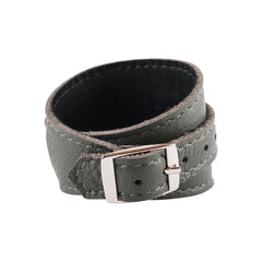 Storm Grey Leather Crop Cuff