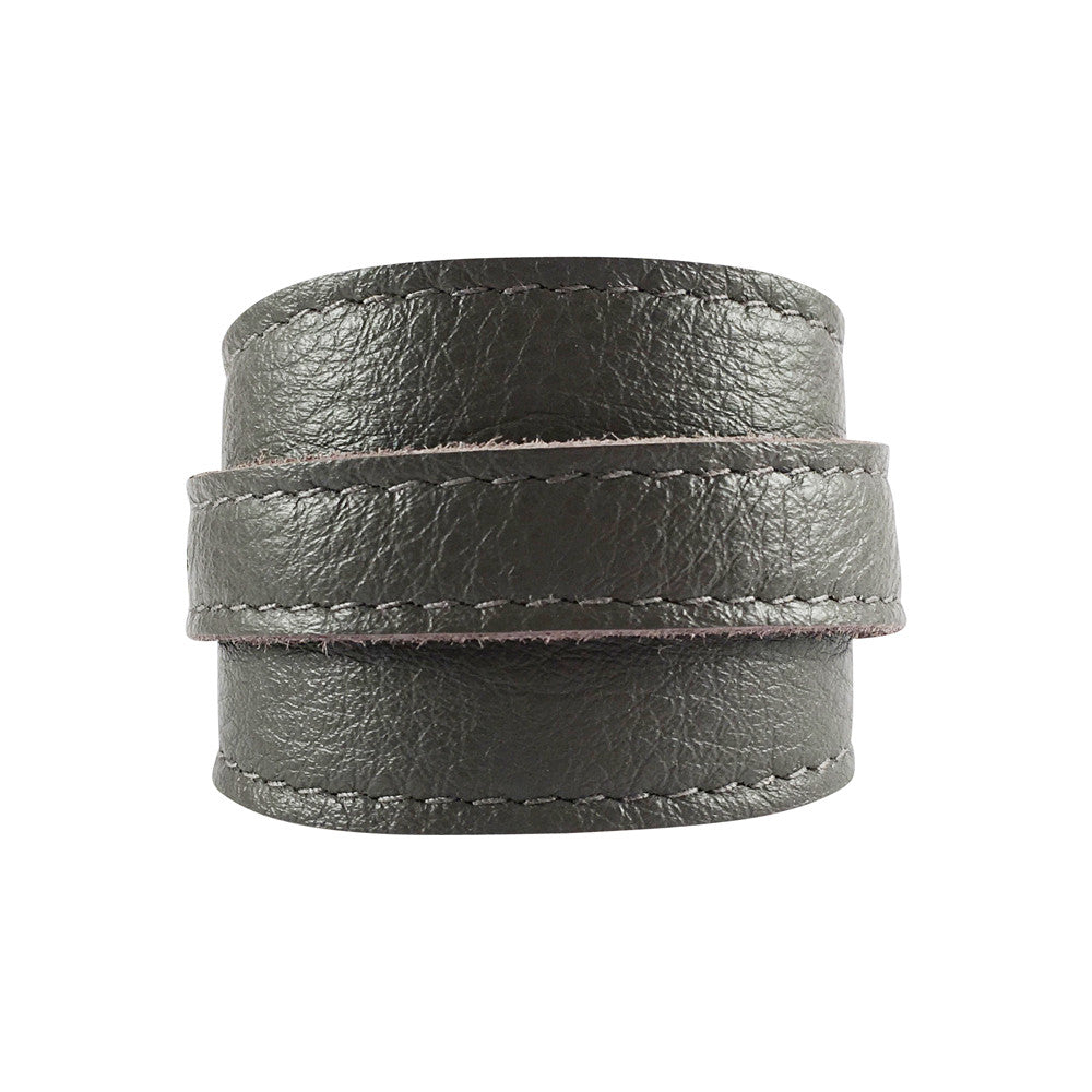 Storm Grey Leather Crop Cuff