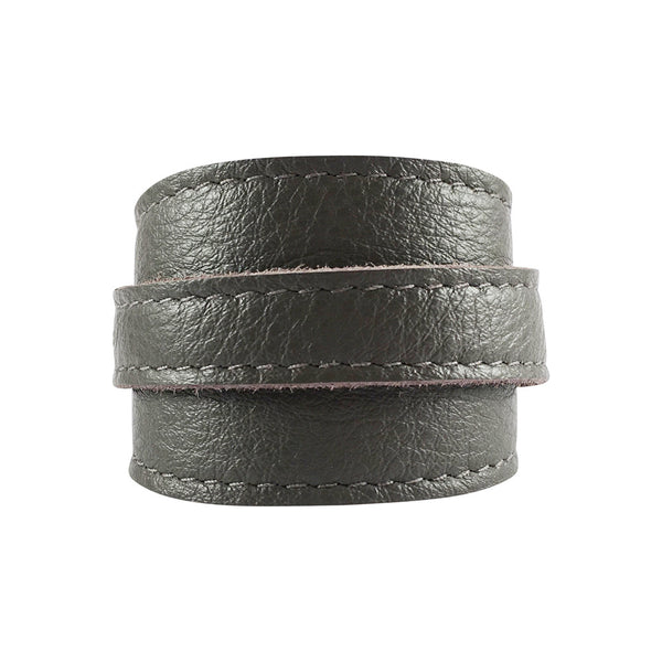 Storm Grey Leather Crop Cuff