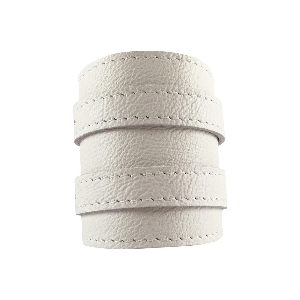 Skullbone White Leather Outcrop Cuff