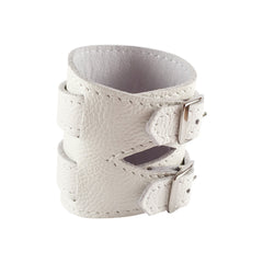 Skullbone White Leather Outcrop Cuff
