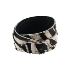 Zebra Print Cowhide Crop Cuff